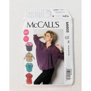 McCalls 6605 Misses Oversized Tunic Top Sizes 8 - 16 Easy Sewing Pattern Uncut